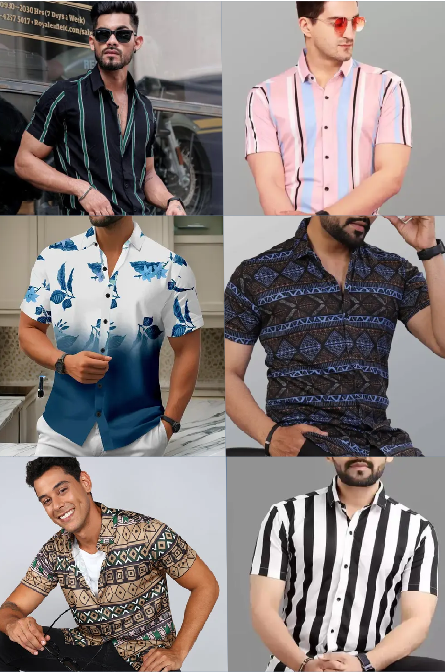 Half sleeve printed lycra shirts for men | Shirt wholesaler in india